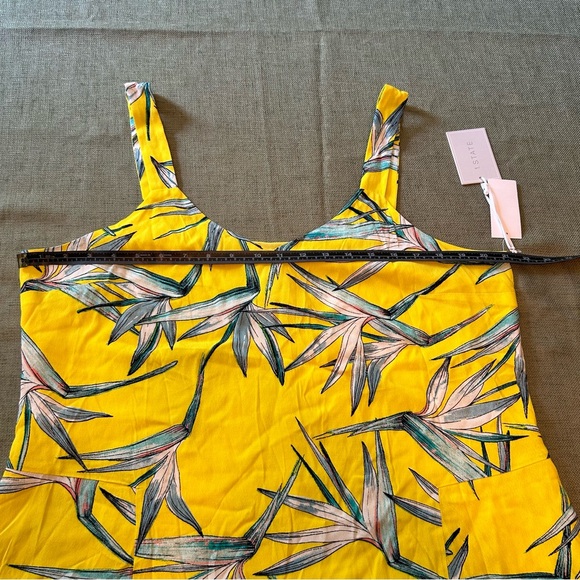 NWT 1. STATE Women’s Size XL Yellow Floral Dress Bird of Paradise Rayon - Picture 5 of 10